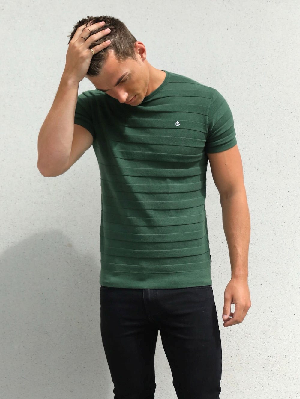 Blakely Raphello Stripe T-Shirt Grün | TRI769348