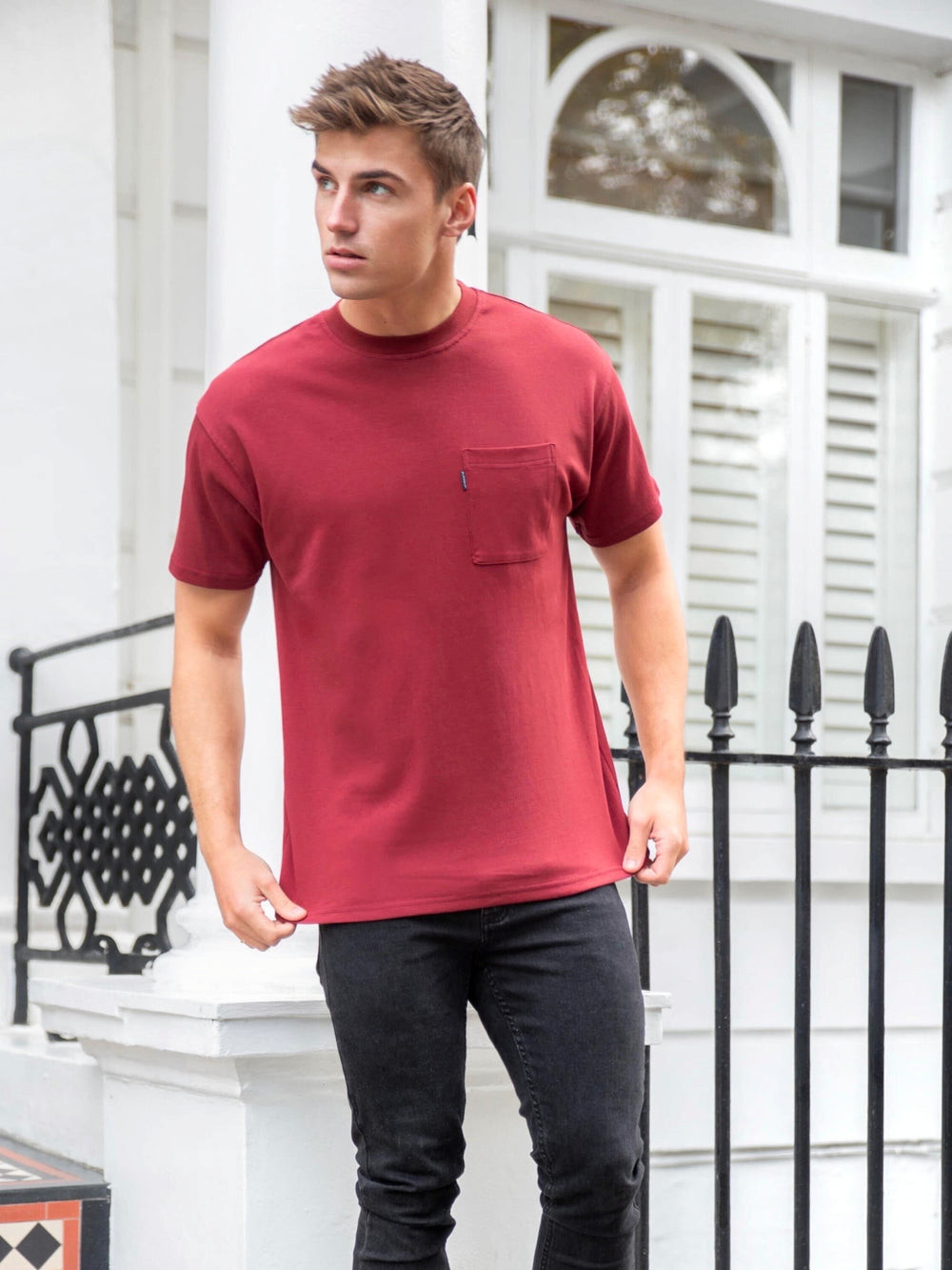 Blakely Relaxed Pocket T-Shirt Bordeaux | XZK879136