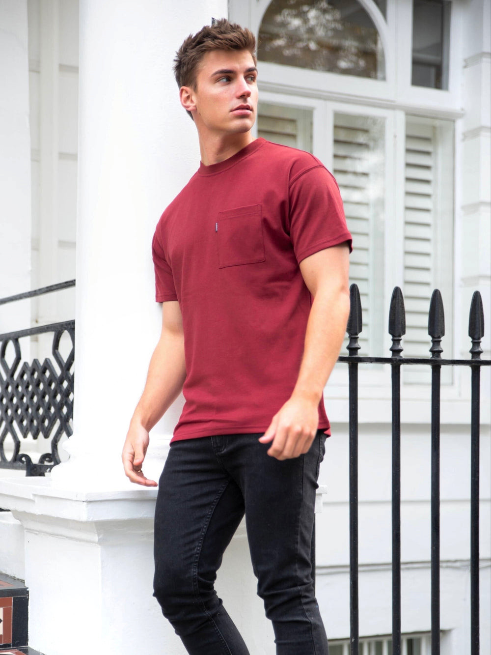 Blakely Relaxed Pocket T-Shirt Bordeaux | XZK879136