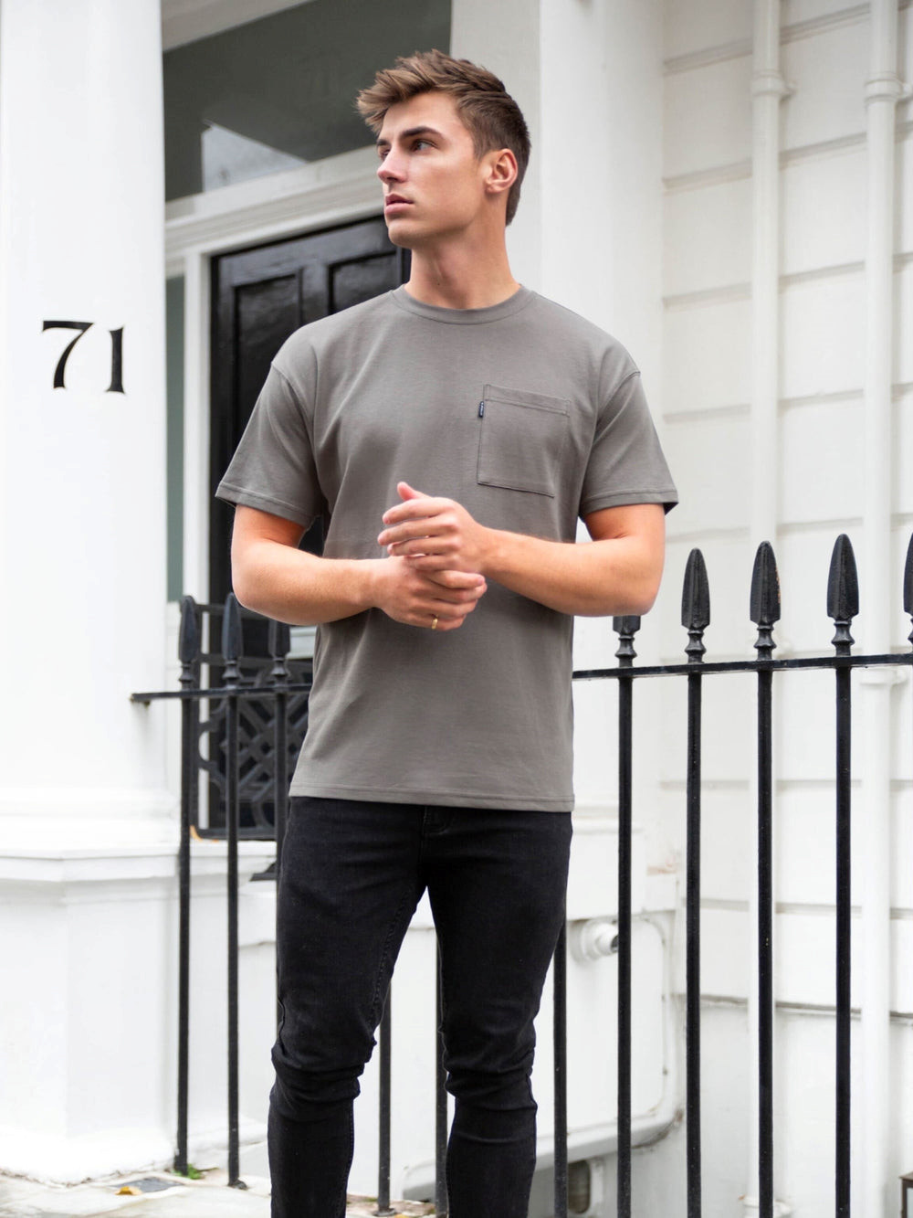 Blakely Relaxed Pocket T-Shirt Charcoal | UFI853914