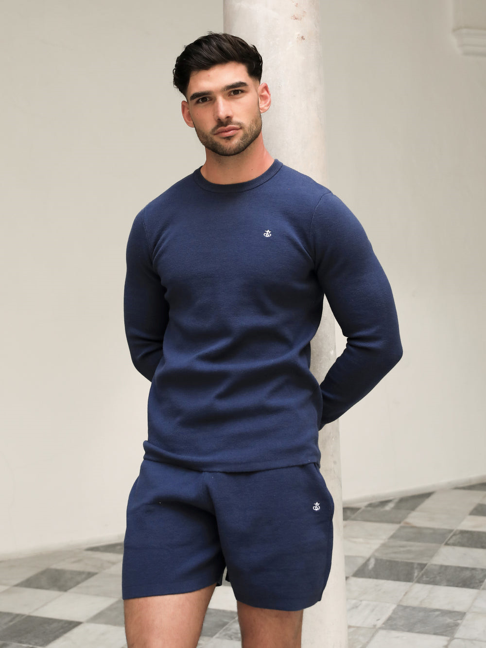 Blakely Riad Knitted Long Sleeve T-Shirt Blau | YBG152074