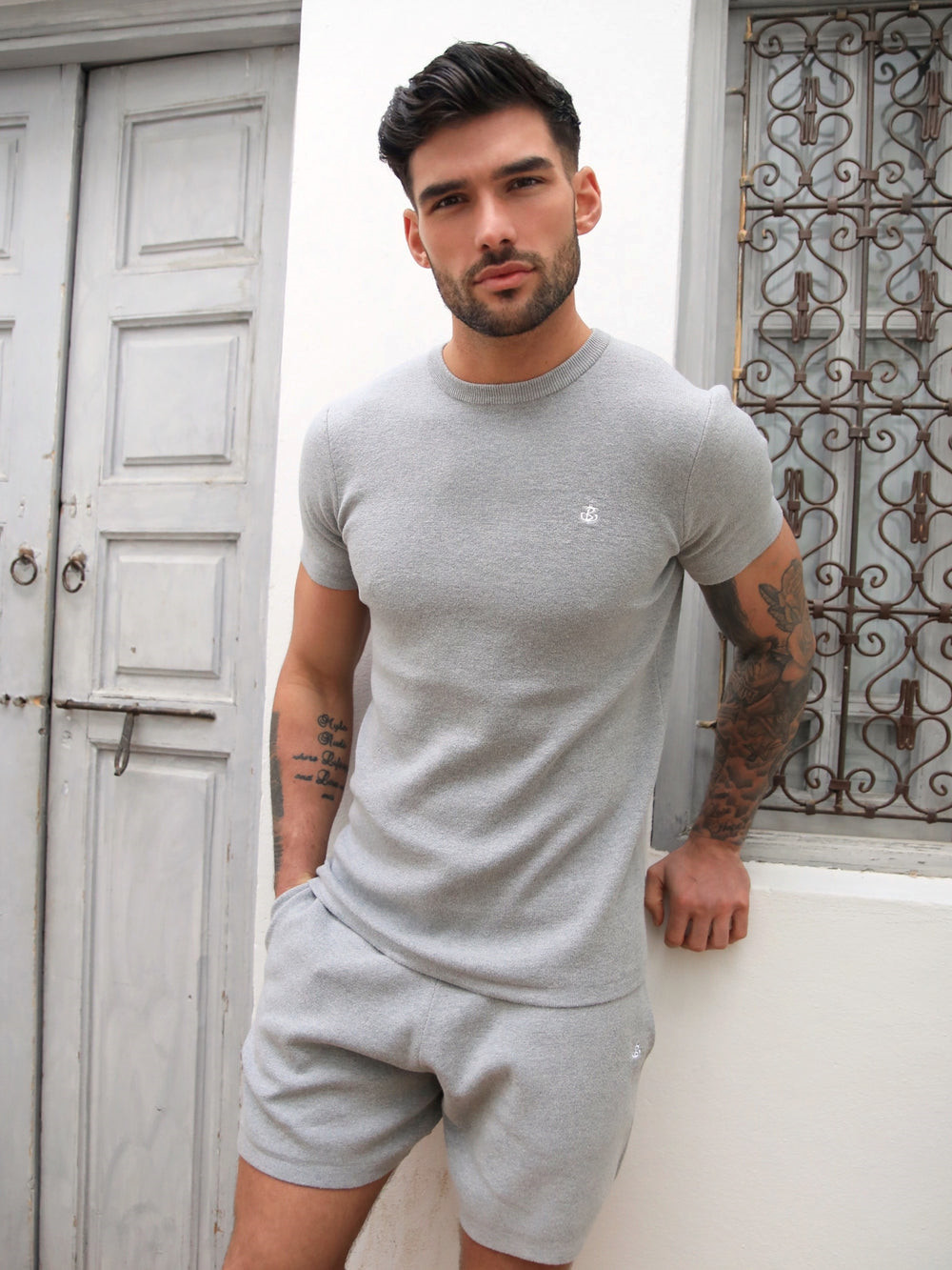 Blakely Riad Knitted T-Shirt Grau | IYH548602