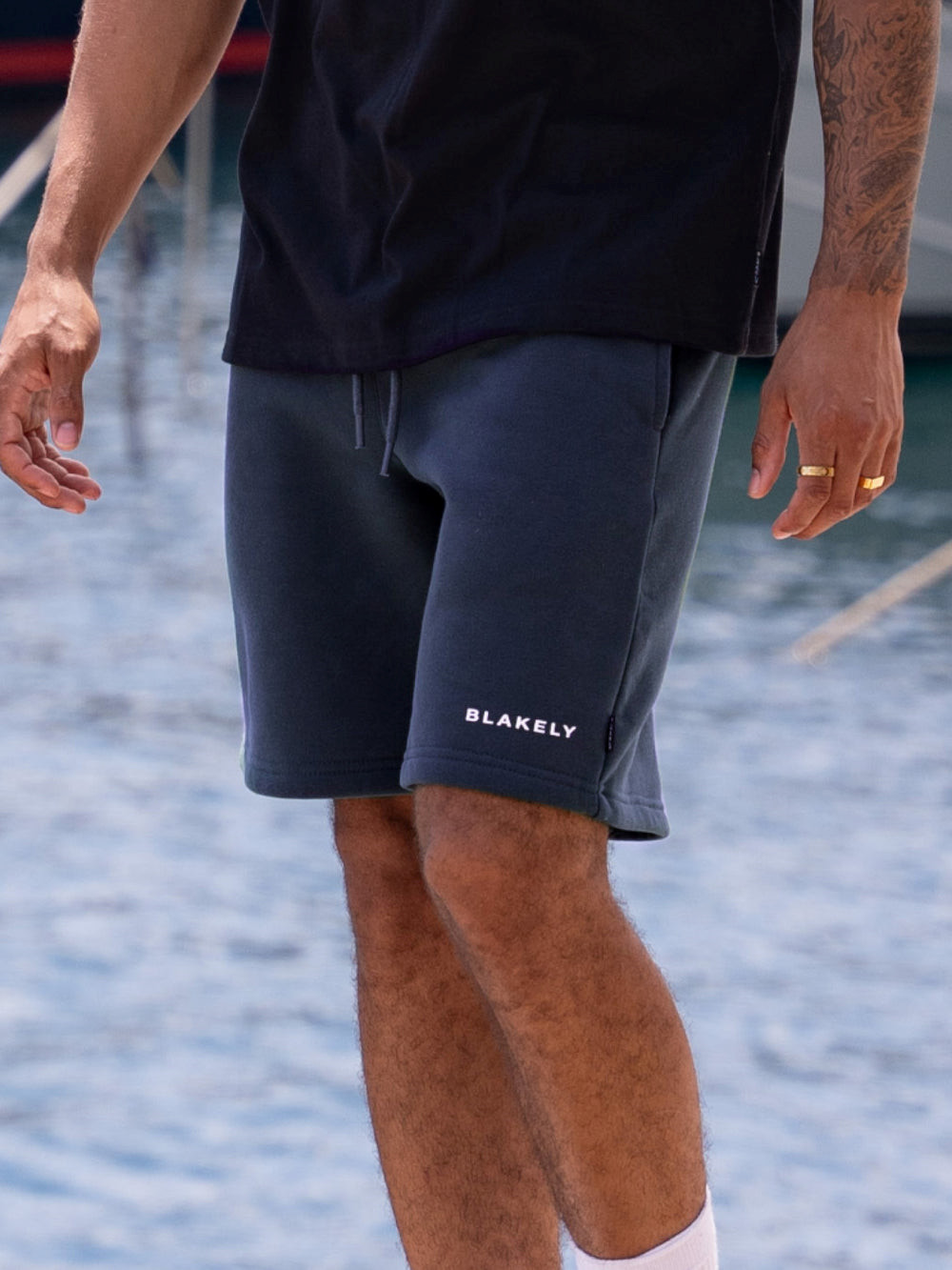 Blakely Riviera Initial Jogger Shorts Blau | KMQ820196