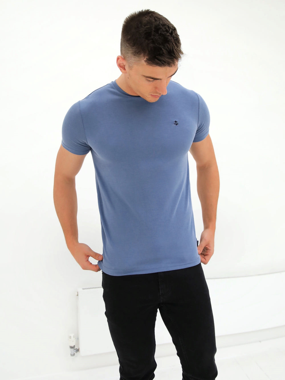 Blakely Rowan Brushed Soft T-Shirt Blau | QLB479621