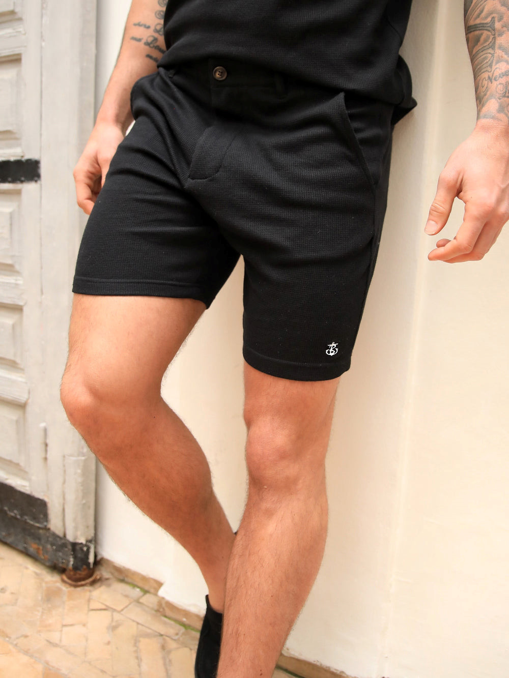 Blakely Safi Textured Shorts Schwarz | PAT028651