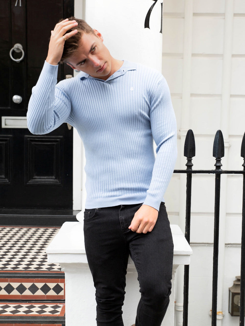 Blakely Salisbury Ribbed Polo Hellblau | HQJ329547