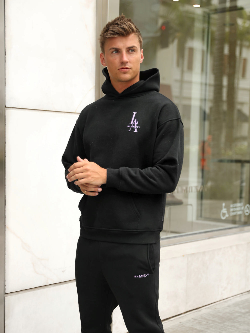 Blakely Sports Club Relaxed Hoodie Schwarz | HIK984603