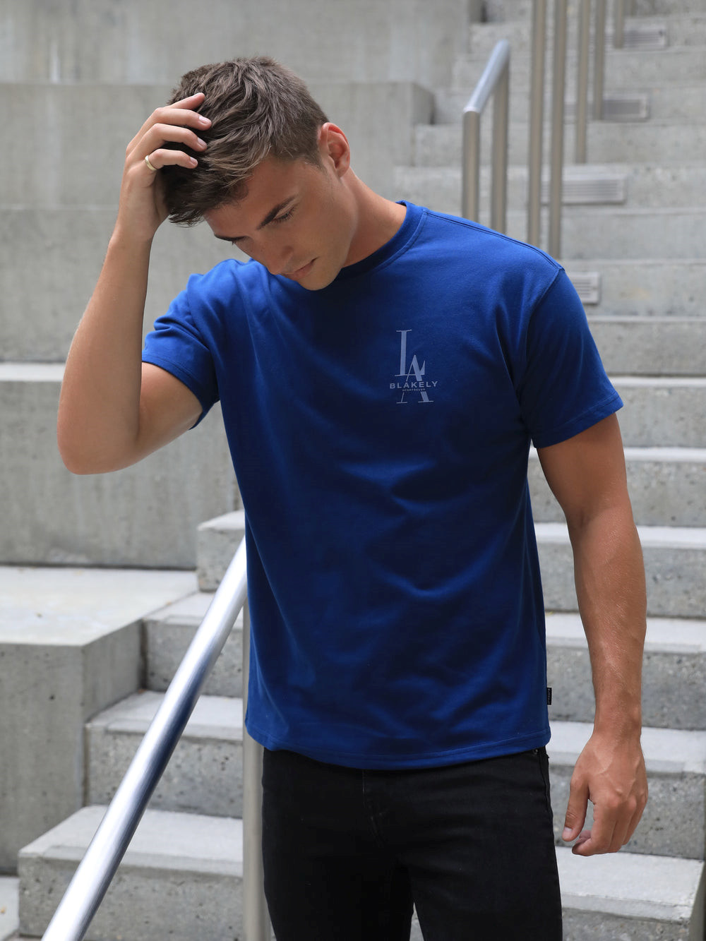 Blakely Sports Club Relaxed T-Shirt Blau | YQF256143