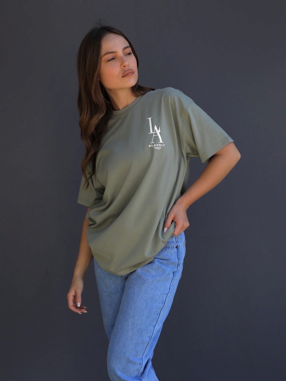 Blakely Studio Relaxed T-Shirt Olivgrün | TLW284756