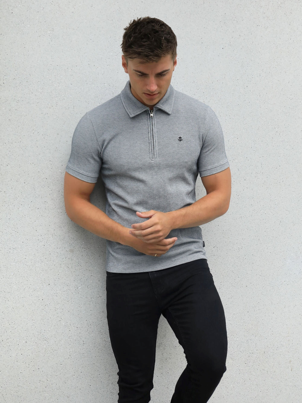 Blakely Toulon Textured Polo Grau | OER753129