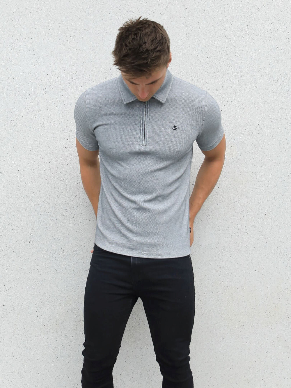 Blakely Toulon Textured Polo Grau | OER753129