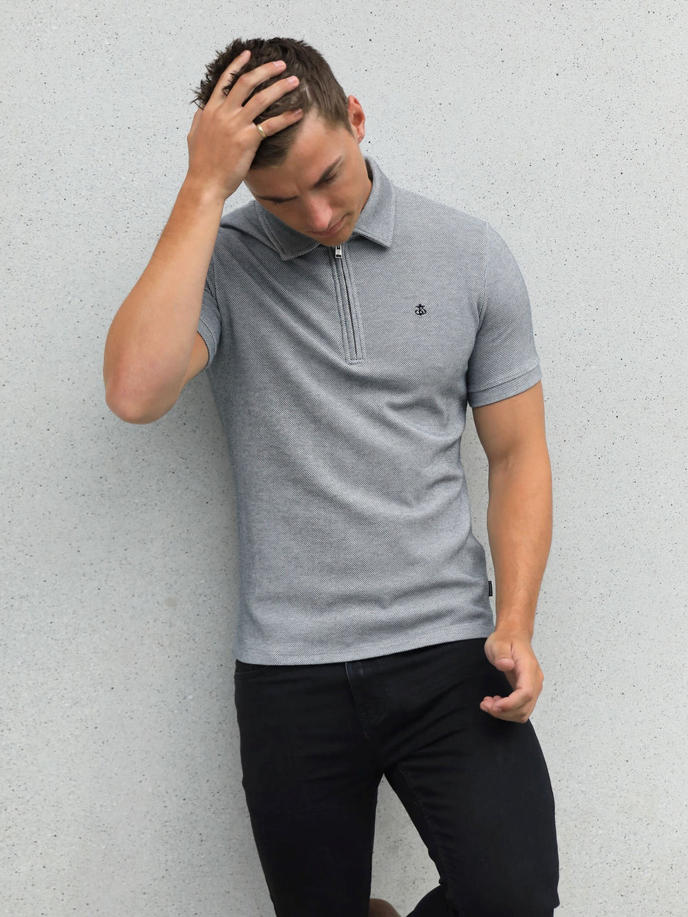 Blakely Toulon Textured Polo Grau | OER753129