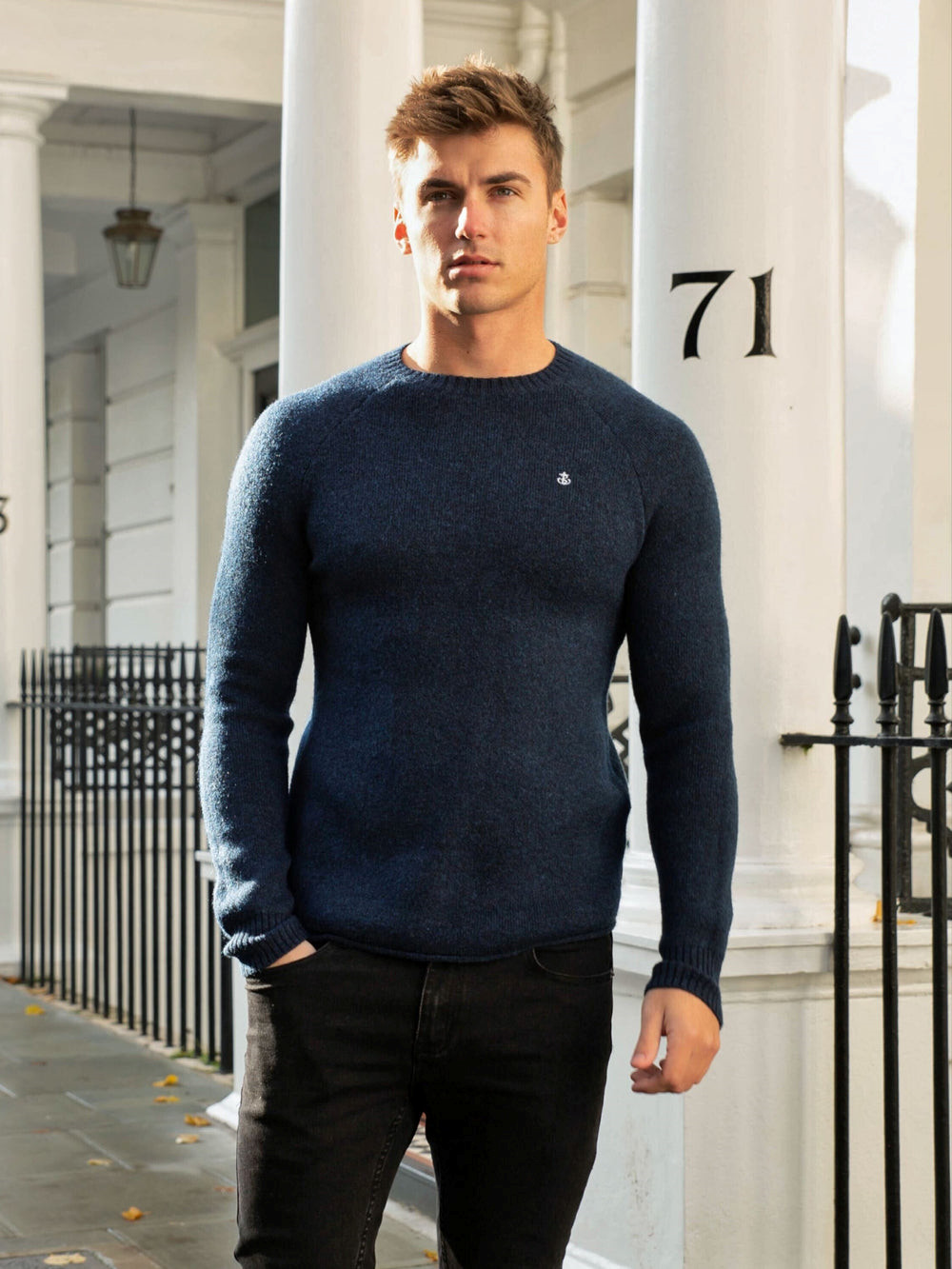 Blakely Yardley Knit Jumper Navy | ZAM746953